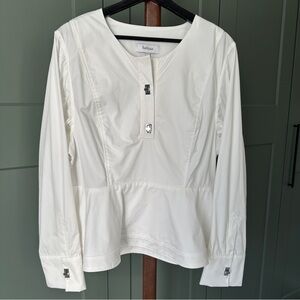 Safiyaa White Peplum Blouse